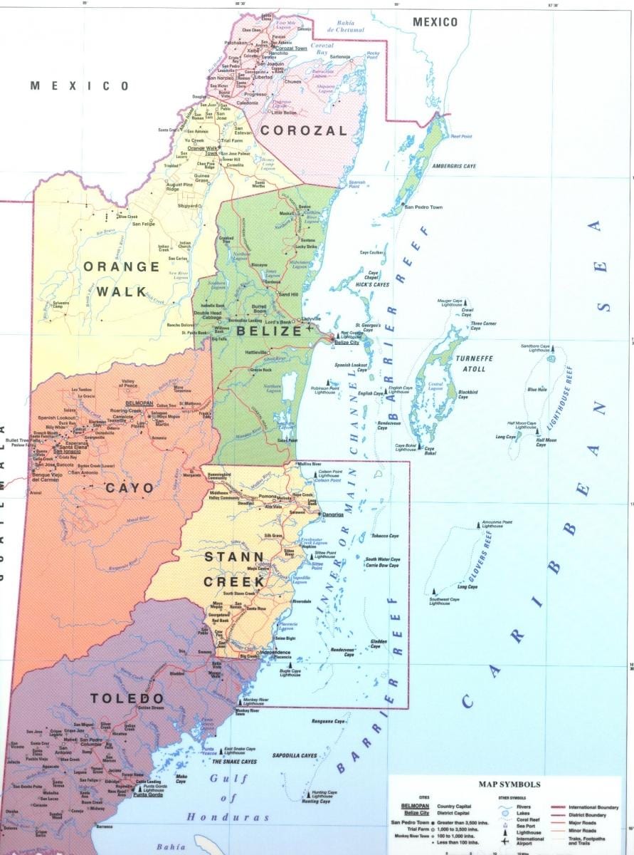 지도의 지구 벨리즈
