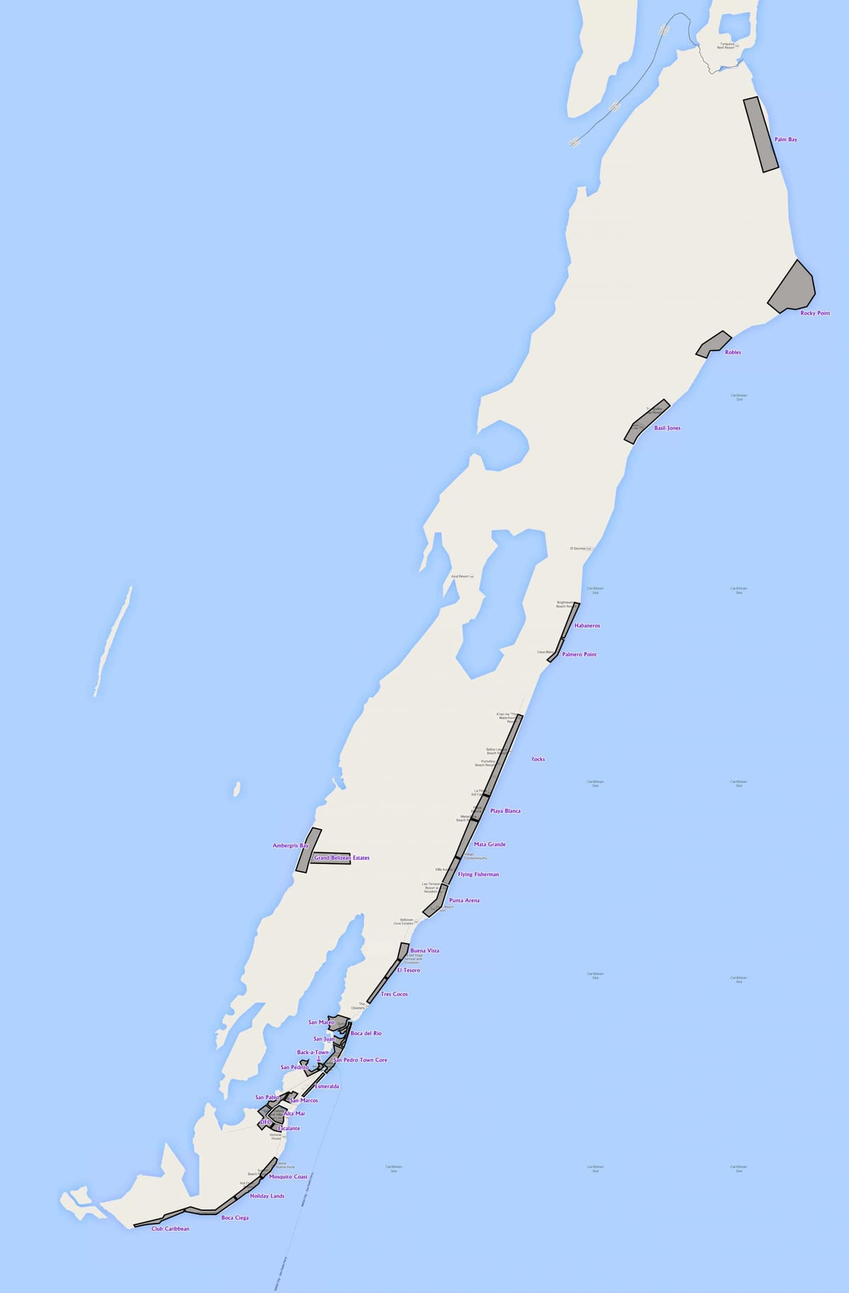 지도 용연향 caye 벨리즈