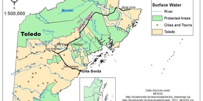 지도 톨레도의 지구 벨리즈
